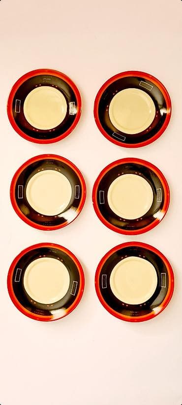 solje za espresso kafu: Servis 6 malih šoljica sa tacnom za kafu, motiv “CAFE’ LATTE”. - Nove — 5