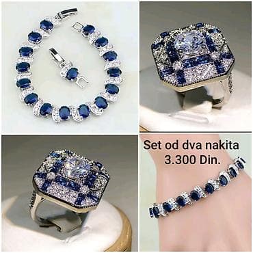 majica z: Elegantni posrebreni set od hirurskog čelika sa žigom S925 od dva — 1