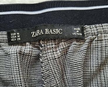 farmerke kragujevac: ZARA BASIC ženske pantalone – pepito/karirani dezen u sivoj nijansi — 5
