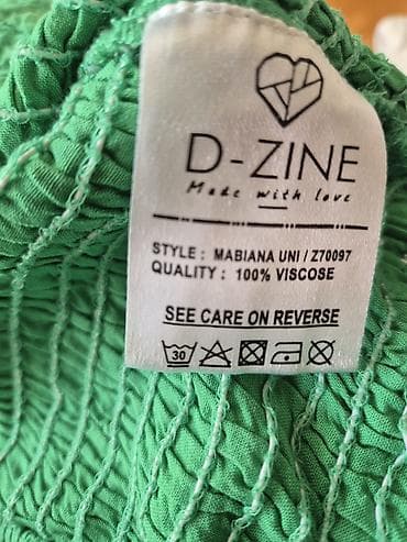 kom sa etiketom: Zelena ženska bluza D-ZINE (model: MABIANA UNI, šifra Z70097) - — 4