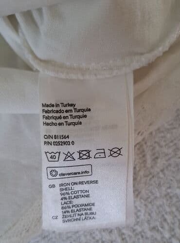hermes torbe cena: M (EU 38), Cotton, Floral, Single-colored, color - White — 4