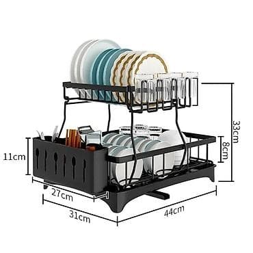 maxi case za vino: Dvoslojna crna polica/ocediljka za sudove sa sopstvenim odvodom - — 2