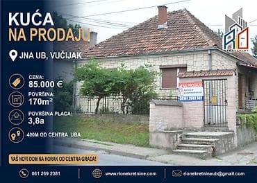 sobe za izdavanje leskovac: NA PRODAJU! Useljive dve kuće na korak od centra Uba! Ukupna — 1