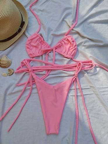 Kape i aksesoari: Neonski bikini set – trodelni dizajn sa podesivim vezivanjem - Model — 4