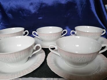 silikonski set za kuhinju: Cinije za supe,corbe itd.Eschenbach porcelan Bavaria 1960g+. Cinije 6 — 8