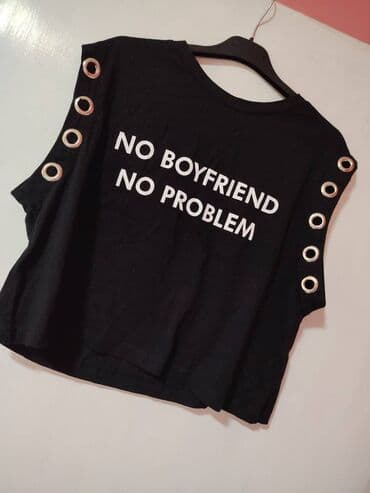 crop top c a: One size, Pamuk, bоја - Crna — 1