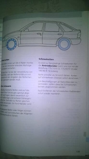 test iz engleskog za 3 razred: Tehnicko uputstvo za upotrebu za Ford Escort06. 1996. 142 str. nem — 4