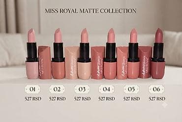 nokti gel lak slike: MISS ROYAL Matte Collection – mat ruževi za usne - Tekstura — 1