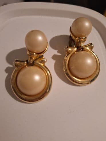 kutija za nakit za devojcice: Clip-on earrings, Material: Pearl, Cubic zirconia, Stainless steel — 11