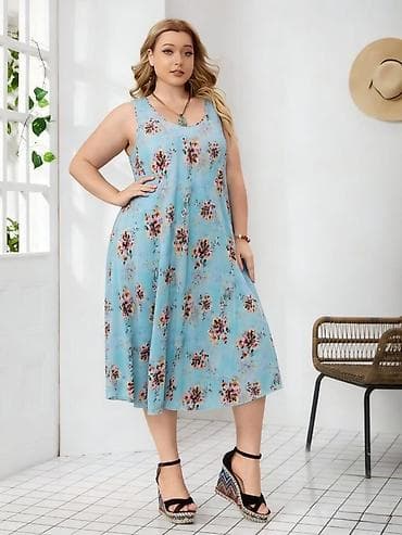 dixie haljine: Lagana letnja haljina bez rukava – midi dužina, kroj A-linije — 4