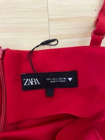 Dresses: Zara L, color - Red, Evening, With the straps — 4