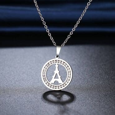 Privesci za nakit: Lancic - Ajfelov toranj sa kristalima - 316L Predivna ogrlica koja — 1