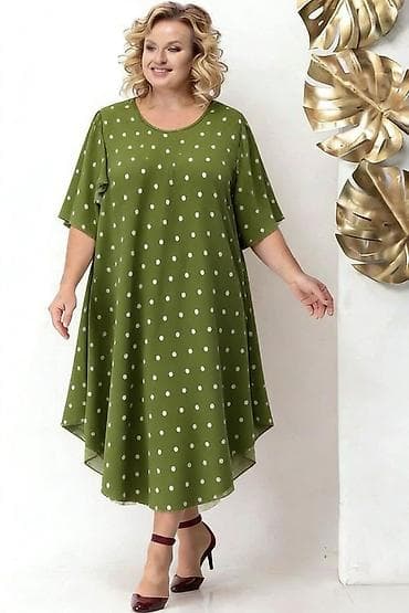 Dresses: Haljina sa tufnama – komforan A-kroj - Model: lepršava midi haljina — 1