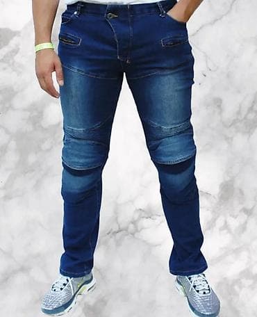 Kape i aksesoari: Muške biker farmerke – tamno plavi teksas - Stil: biker/karirano — 2