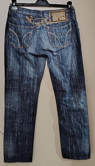 zara duboke pantalone: Ženske farmerke – tamno plave, ispran/bleached efekat - Kroj — 2