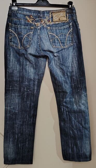 Women's Pants, Jeans, Shorts: Ženske farmerke KEATIVOS – tamno plave sa ispranim efektom - Klasičan — 2