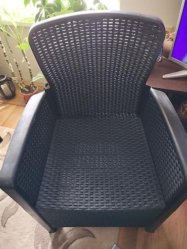 komode za cosak: Set garnitura – 2 fotelje + stočić (ratan stil) - Materijal — 6