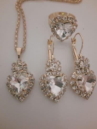 srebrna ogrlica sa krsticem: Set: Earrings, Necklace, Ring — 1