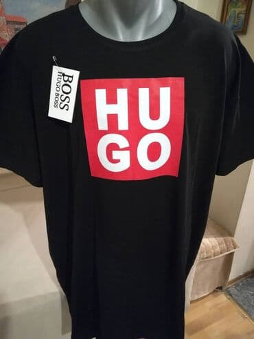 pantalone za punije: Nova muska markirana majica Hugo Boss u velikom broju 4XL Crna — 4