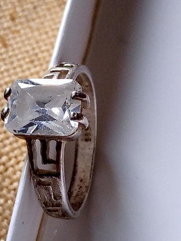 patrone za iqos cena: Srebrni prsten sa prozirnim kamenom (oznaka 925) - Materijal: srebro — 3