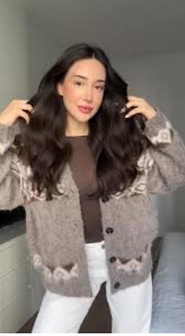 tri četvrt helanke: Pleteni kardigan “Cozy cardi” u sivim i braon tonovima sa — 2