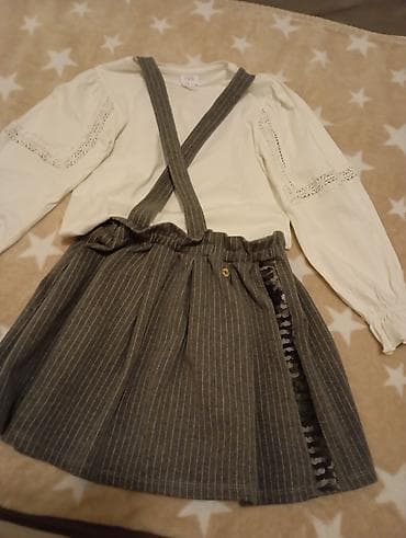 lila kaput zara: Dečiji komplet: bluza sa dugim rukavima zara+ suknja sa tregerima mis — 1