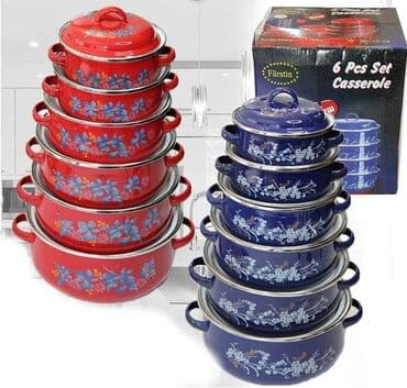 fisher posudje: Set od 6 Emajliranih šerpi Fursten Cena 3500 dinara+Ptt 350 dinara — 1