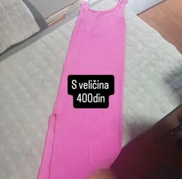 Women's Clothing: Ženska maksi haljina roze boje. Haljina je jednostavnog kroja, bez — 1