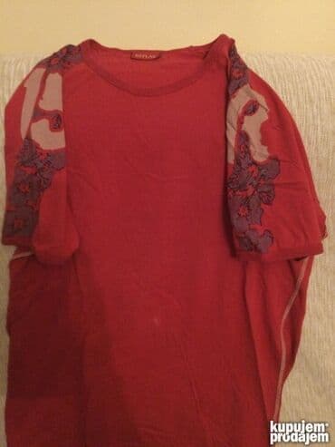 balenciaga majica cena: Original Replay majica M/L 100% cotton Bela na crvene pruge Ramena — 4