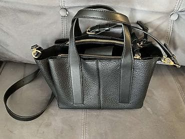 turske torbe online prodaja: Crna ženska torba – strukturirani tote/crossbody model 
Parfios marka — 2