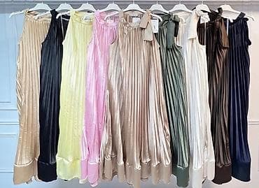 bulova sat cena: Svečana plisirana haljina od satena – midi dužina - Model: trapez — 2