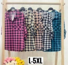 Bluze: Cena:1200 din Ženske karirane košulje sa dugmićima i džepom na — 1