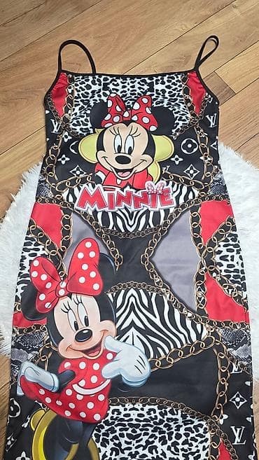 evolution haljine: Haljina na bretele sa Minnie Mouse printom vel.L jednom nošena bez — 5