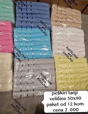 prodajem plinsku bocu: 💥PEŠKIRI DEBLJI 50X90 12 kom 70X140 6 kom 👉CENA 2.500 din 💥PEŠKIRI — 7