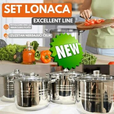 set šerpi cena: Set lonaca Excellent Line, izrađen od visokokvalitetnog nerđajućeg — 1