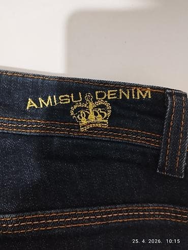 Farmerke: AMISU ženske farmerke – tamno plavi denim - Model: uske/skinny — 5