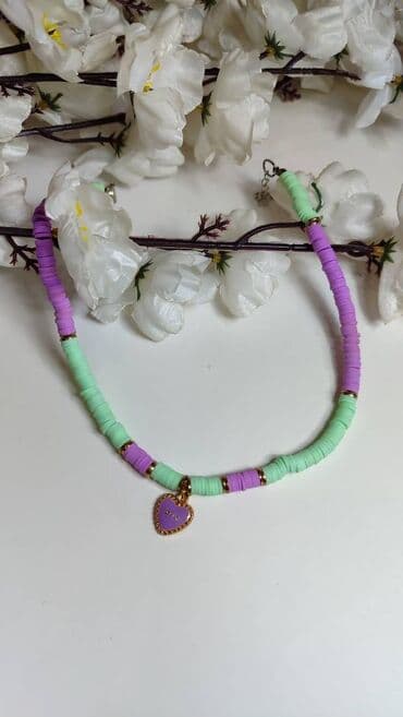 Ogrlica sa priveskom, Handmade, Materijal: Polimerna glina — 1