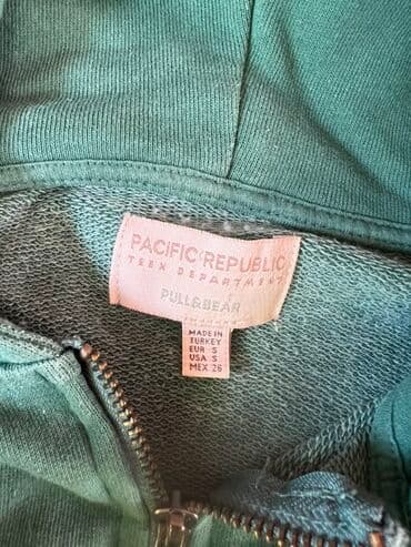 pull and bear komplet: Sweatshirt, S (EU 48), PULL&BEAR, color - Green, With a hood — 3