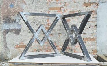 tabure sa prostorom za odlaganje: Noge za sto 005 Dimenzija 70x72cm Materijal : Metalna cev 60x40 — 3