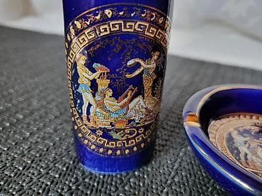 konjic na stapu: Grcki set,pepeljara,drzac za upaljac 1950g+. Set grcki,24k — 7