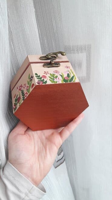 saksije sa nogicama: Jewelry box, Wood, color - Pink, New — 9