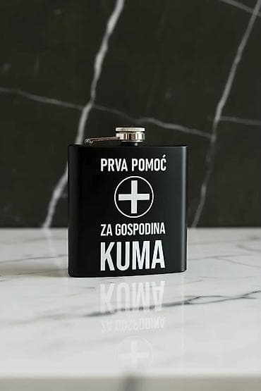 Metalna pljoska za piće sa duhovitim natpisima. - Materijal