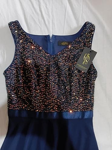 mašne za svadbu: Elegantna koktel haljina Dressystar – tamnoplava - Gornji deo — 7