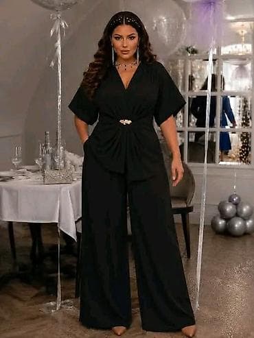 detox line: Komplet tunila i široke pantalone. - Kroj: bluza sa V-izrezom,kratkim — 5