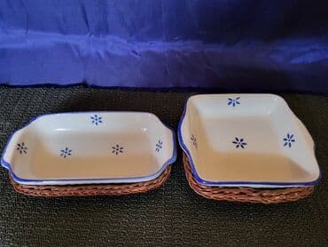 Kuhinjski setovi: Porcelanske 1 nove,vintaz posude. Univezalne posude,obe u — 2