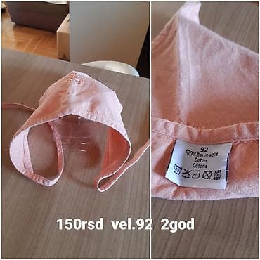 kapa za devojcice: Dečija pamučna kapica sa vezom - Materijal: 100% pamuk (oznaka — 1