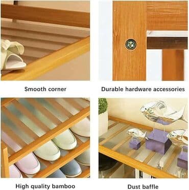 simpo regali za dnevni boravak: 💜CIPELARNIK 3000 din Četvoroslojna bambusova polica za cipele – — 3