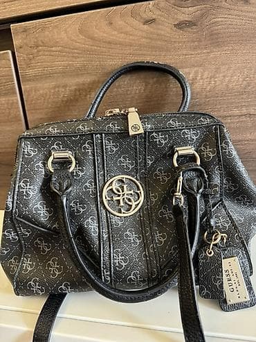 bela guess torbica: GUESS ženska torba, crna sa monogram printom (četiri G logotipa po — 2