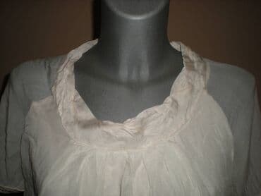pantalone sa grejacima: M (EU 38), Svila, Jednobojni, bоја - Boja slonovače — 3