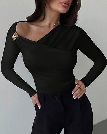 Men's Footwear: Elegantna ženska bluza sa dugim rukavima i asimetričnim izrezom na — 3